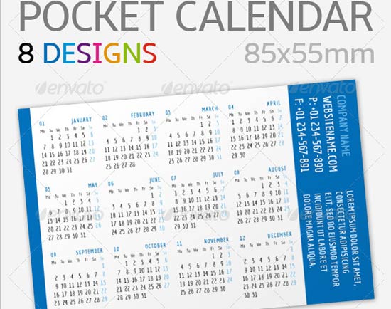 pocket calendar