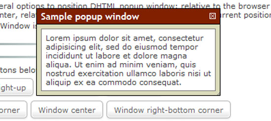 Popup Window script in Javascript