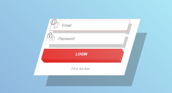 d login form concept