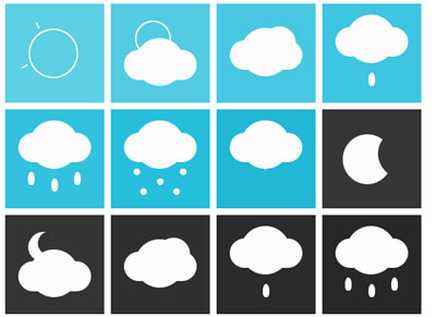 Animated-single-element-responsive-CSS-weather-icons