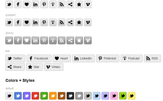 CSS3 Social Buttons