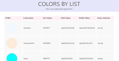 Colors-Table