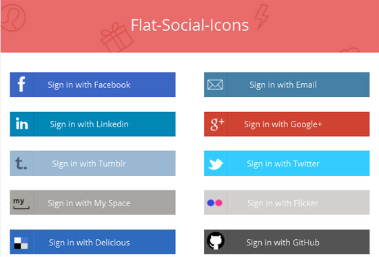 Flat-Social-Buttons