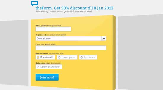 heForm HTML Sign up