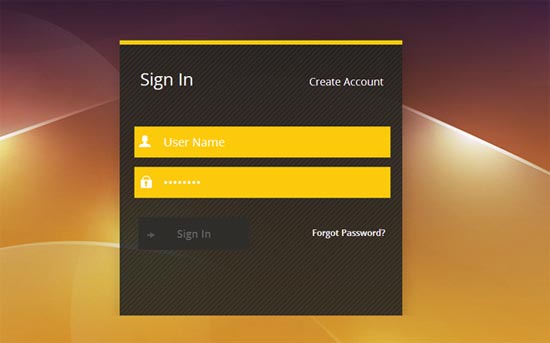 Golden-Login-Form-Template