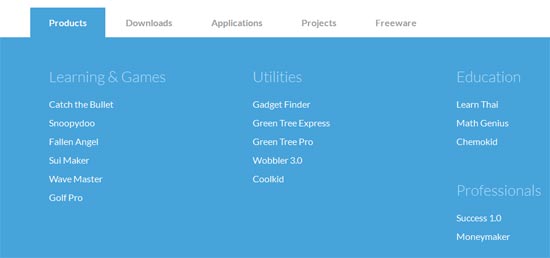 Horizontal Drop-Down Menu