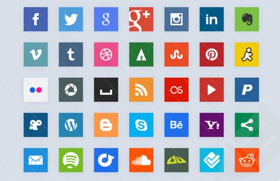 Simple-css3-Social-Icons