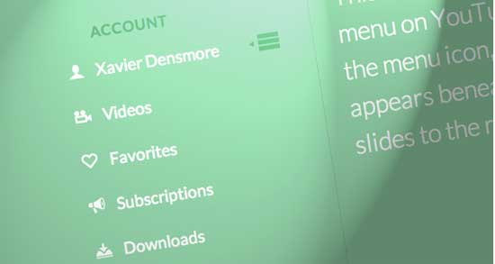 Simple YouTube Menu Effect