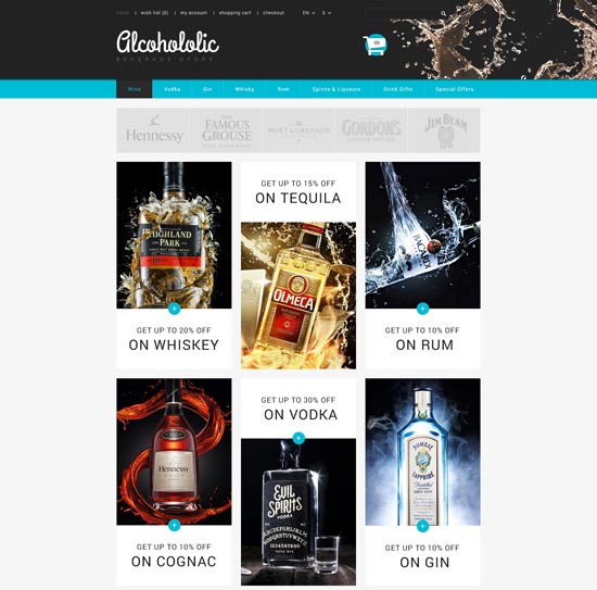 alcoholic beverages store prestashop theme