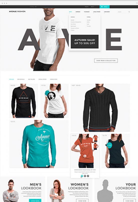 avenue fashion free psd ecommerce template