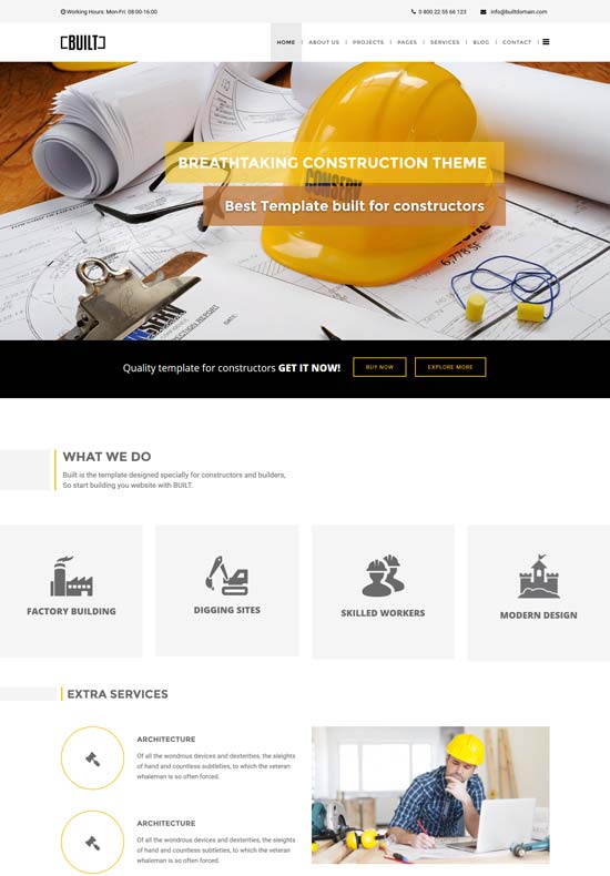 built construction joomla template 