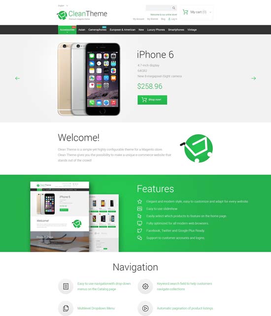 clean phone store magento theme