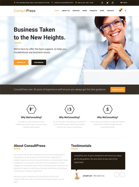 consult press finance business joomla template 