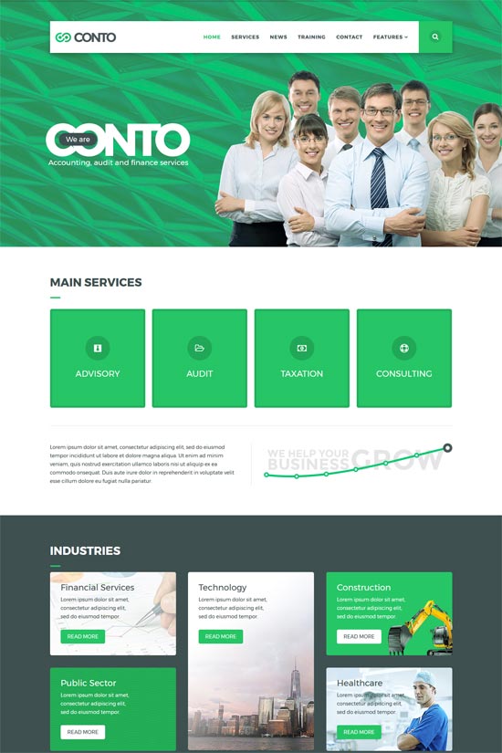 conto accounting finance joomla template 