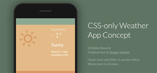 css-only weather app concept 