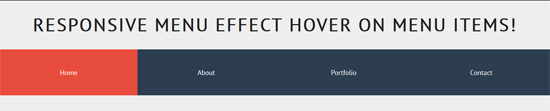 css responsive menu effect
