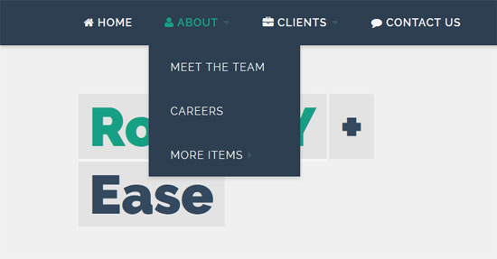 css3 menu with icons