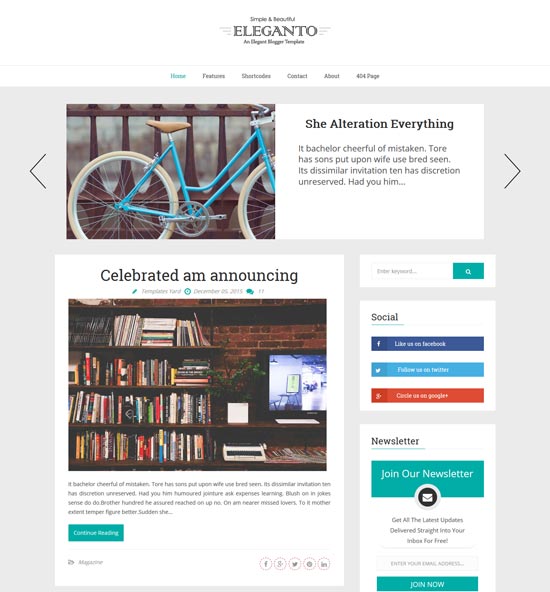 eleganto blogger template