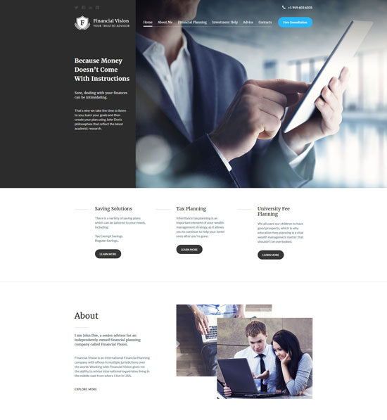 financial advision joomla template