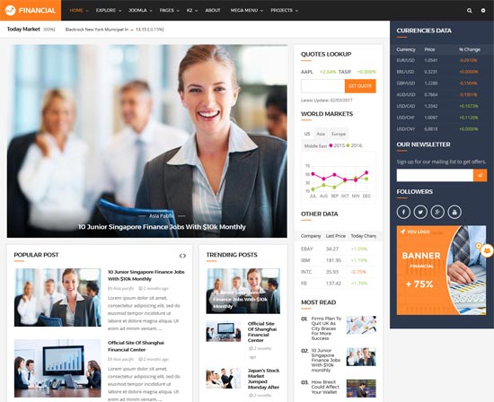 financial iii financial joomla template 