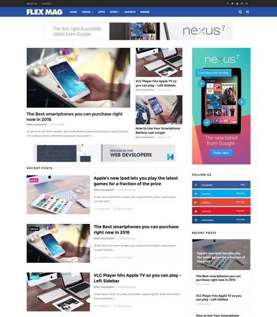 flexmag free blogger template