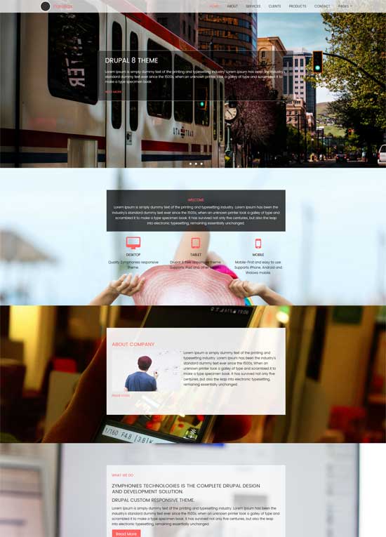 free drupal 8 parallax theme