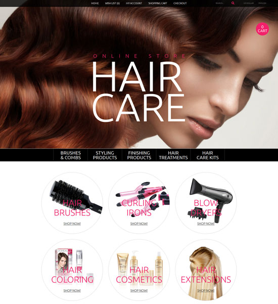 hair care opencart theme