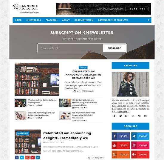 harmonia free blogger template