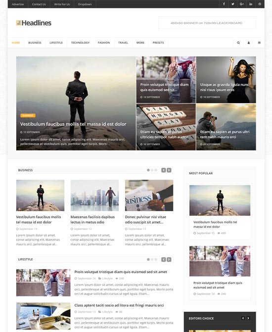 it headlines news magazine blog joomla template 