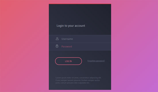 login box concept