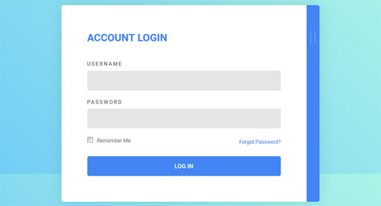 login form modal 