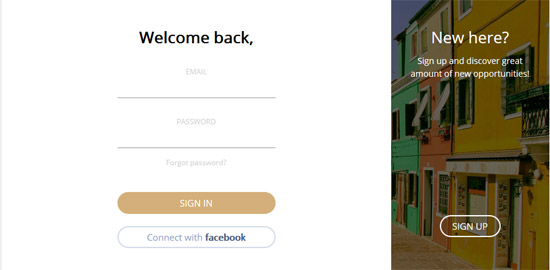 login form transition 