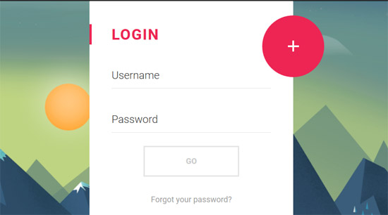 material compact login animation 
