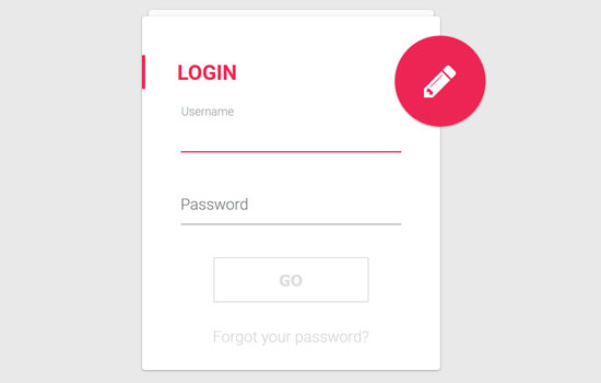 material css3 login form