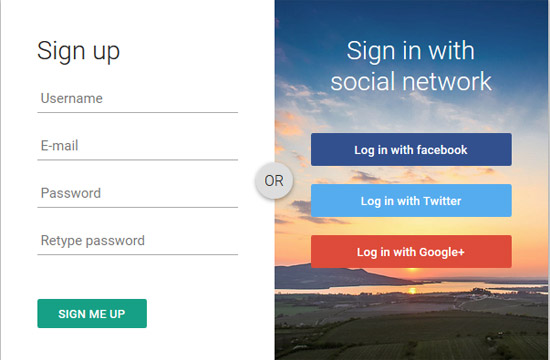 material design sign up form 
