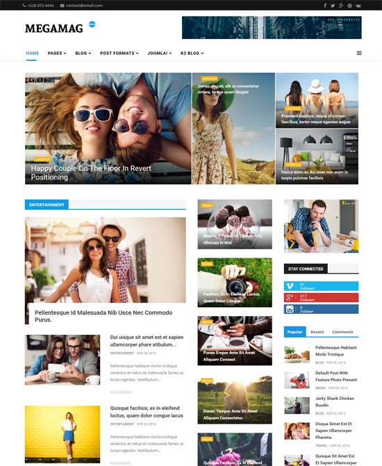 megamag k2 magazine joomla responsive templates 