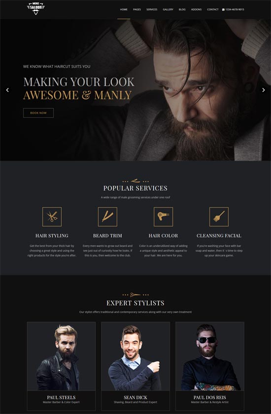 menzsaloon barber salon joomla template 