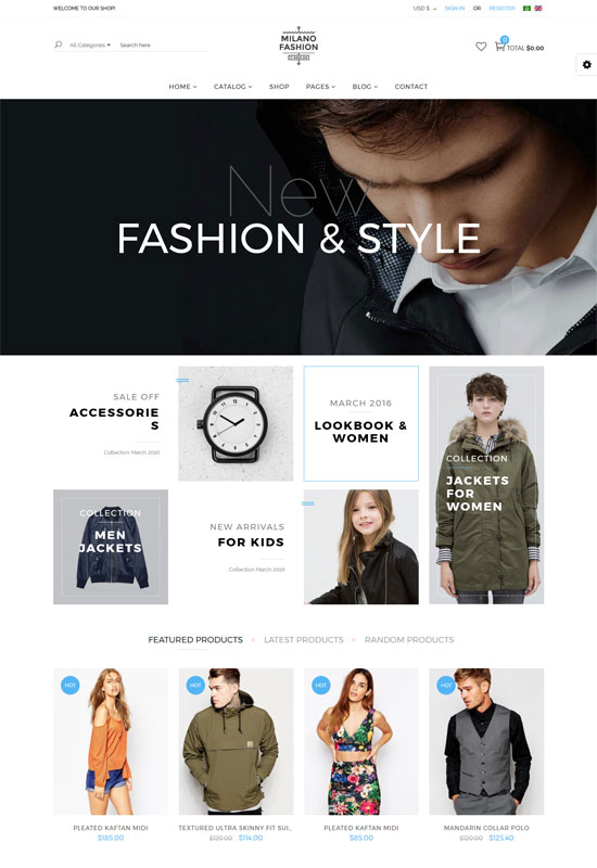 milano clothe fashion responsive virtuemart template 