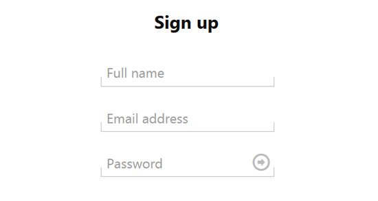 Minimal sign up form 