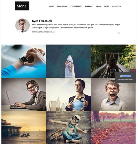 monal flexible free blogger template 