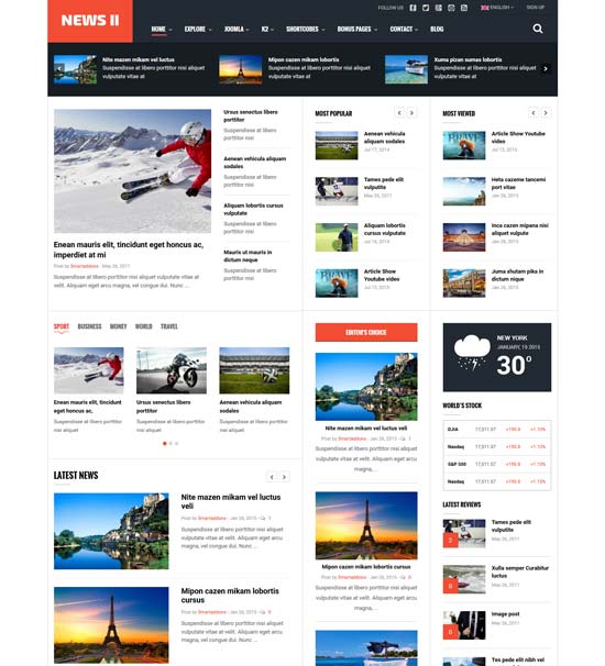news ii news magazine joomla template 