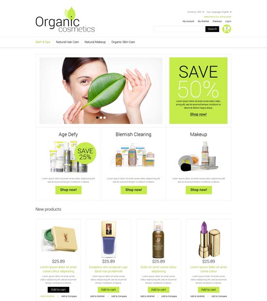 Organic Cosmetics Magento Theme