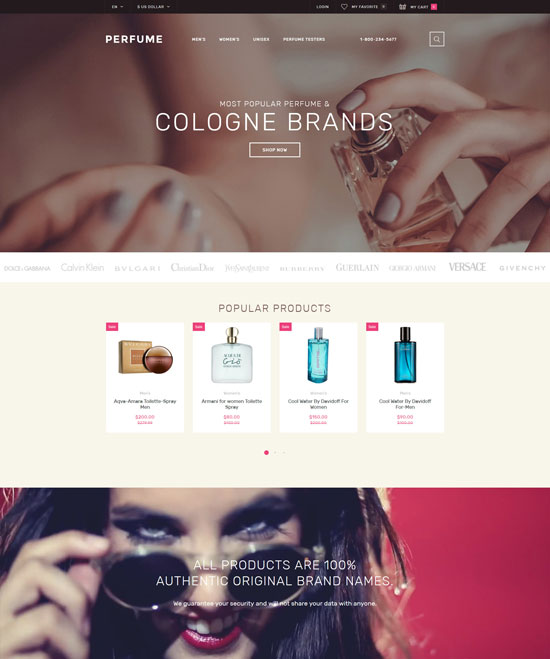perfume shop opencart template