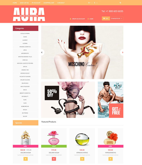 perfume store opencart theme 52679
