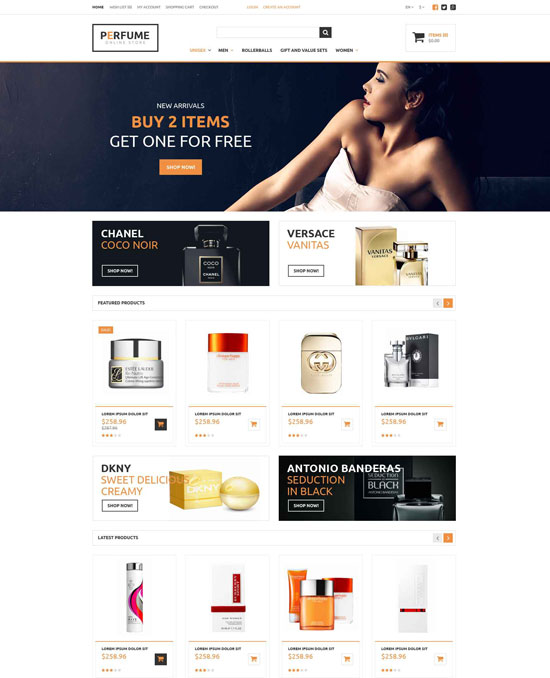 perfume store opencart theme