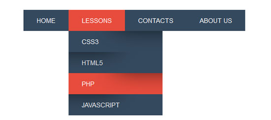 pure css3 menu