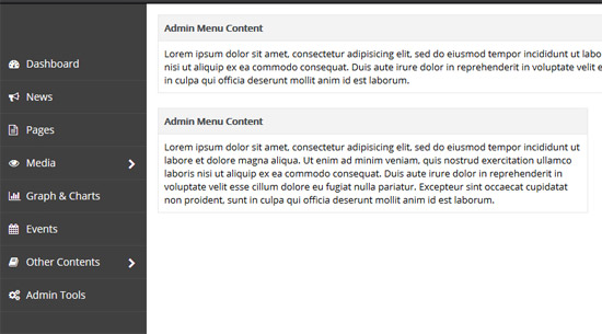 Responsive Admin Menu 