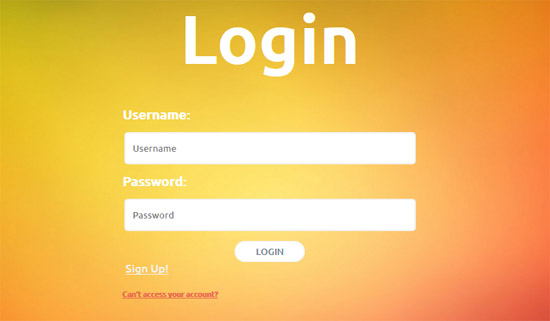 responsive login form