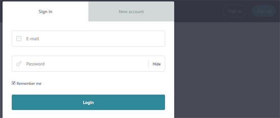 responsive login modal window 