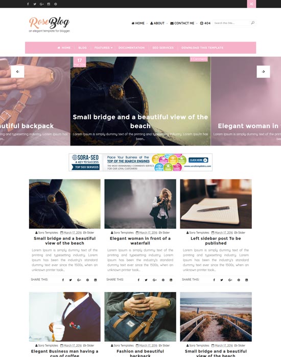 rose blogger template